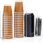 Cunhill 4 Compartments Acrylic Coffee Cup and Lid Storage Organizer Holder by Cunhill