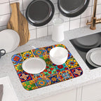 Mexican Tiles Dish Drying Mat for Kitchen Counter Absorbent Microfiber Dish - Image 6