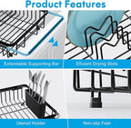 Expandable Stainless Steel Dish Drying Rack Over The Sink - Image 5