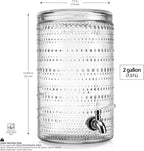 Glavers 2 Gallon Beverage Dispenser Clear Glass Hobnail Beaded Jug, Tight Lid - Image 2
