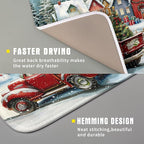 Christmas Dish Drying Mat for Kitchen Counter 18x16 Inch Xmas Red Truck Drying - Image 5