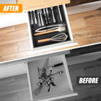 Bellsal Bamboo Silverware Drawer Organizer, Utensil Kitchen Drawer Organizer - Image 2