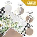 Spring Summer White Daisy Flowers Dish Drying Mat - Image 4