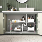 NETEL NETELAdjustable Under Sink Organizers and Storage, 2 Tier Expandable Pull - Image 3