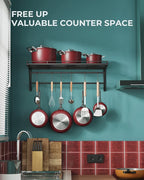 OROPY 23 Inch Wall Mounted Pot Rack Storage Shelf - Image 6
