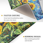 Sunflower Dish Drying Mat for Kitchen Counter 24x18 Inch Starry Night Drying Mat - Image 4