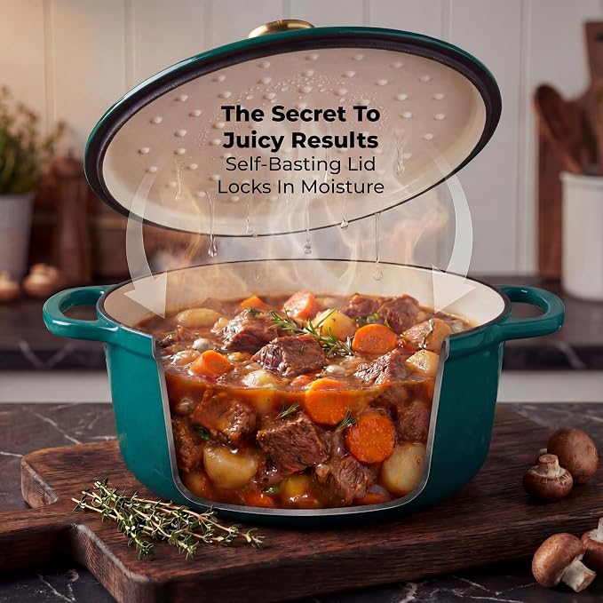 Zulay Kitchen 6.4 Quart Enameled Cast Iron Dutch Oven Pot - Image 4