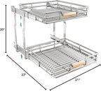 Pull out Cabinet Organizer, 2 Tiers 23"W X 21"D, Heavy Duty Smooth Sliding - Image 2