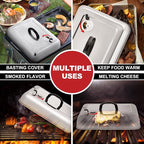 13x 9.75Inch Cheese Melting Domes, HaSteeL Rectangular Basting Steam Cover - Image 4