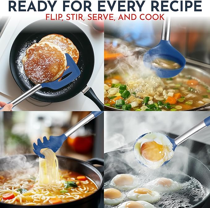 Silicone Kitchen Utensils Set 34 Pieces 450 °F Heat Resistant - Image 7