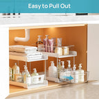 Vtopmart 4 Pack Bathroom Organizer, 2 Tier White Under Sink Organizers Vanity - Image 4