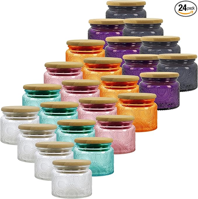 4 oz Colored Mini Glass Jars by LINGSHINE