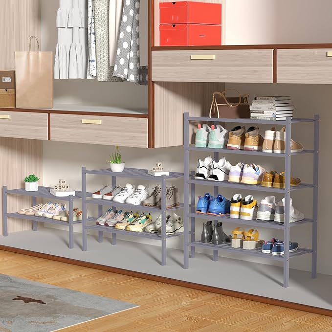 ROMGUAR CRAFT 4 Tier Bamboo Shoe Rack - Image 4