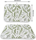 Sage Green Herb Leaves Dish Drying Mat 18 x 24 Inch Vintage Sage Green Leaf - Image 3