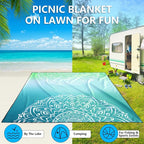 WIWIGO Beach Blanket Waterproof Sandproof Beach Mat 79" X 83"/10'x9'for 2-8 - Image 5