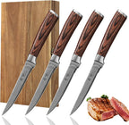 Wakoli EDIB 4-Piece Damascus Steak Knife Set – Professional Dining Kitchen by Wakoli