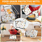 Cute Cats Oven Mitts and Pot Holders Sets 4Pcs, Extra Long Oven Gloves Potholder - Image 7