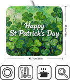 St Patricks Day Lucky Clover Dish Drying Mat - Image 2
