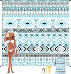 WIWIGO Beach Blanket Waterproof Sandproof Beach Mat 79" X 83"/10'x9'for 2-8 - Image 6