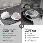 Large Stone Drying Mat for Kitchen Counter, Quick Dry Stone Dishes Mats - Image 8