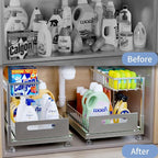 Saydear Under Sink Organizer Storage 2-Tier Premium Metal Pull-Out Kitchen - Image 2