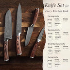 Wakoli EDIB 4-Piece Damascus Knife Set – Professional Kitchen Knife Set - Image 6