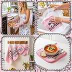 Bencailor 12 Pcs Farmhouse Kitchen Decorations Sets 8 Pink Black Kitchen Dish - Image 5