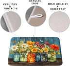 Daisy Dish Drying Mat for Kitchen Counter 18x24 Inch Rustic Vintage Flower - Image 3