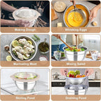 TeamFar Mixing Bowls with Colander Set, Stainless Steel Strainer and Nesting - Image 7