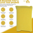 Iconikal 6-Pack Bug Scrubber Sponge 5.9x3.5-Inch Yellow Microfiber Large Car - Image 2