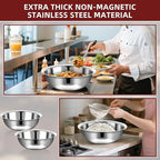 6 Pcs Stainless Steel Mixing Bowls Metal Mixing Bowls Extra Large Basin Salad - Image 5