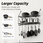 KES 30-Inch Kitchen Pot Rack - Image 2