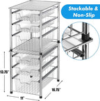 Simple Houseware Stackable 3 Tier Sliding Basket Organizer Drawer - Image 3