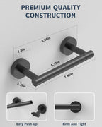 RARXTR Matte Black Toilet Paper Holder SUS304 Stainless Steel Double Post - Image 3