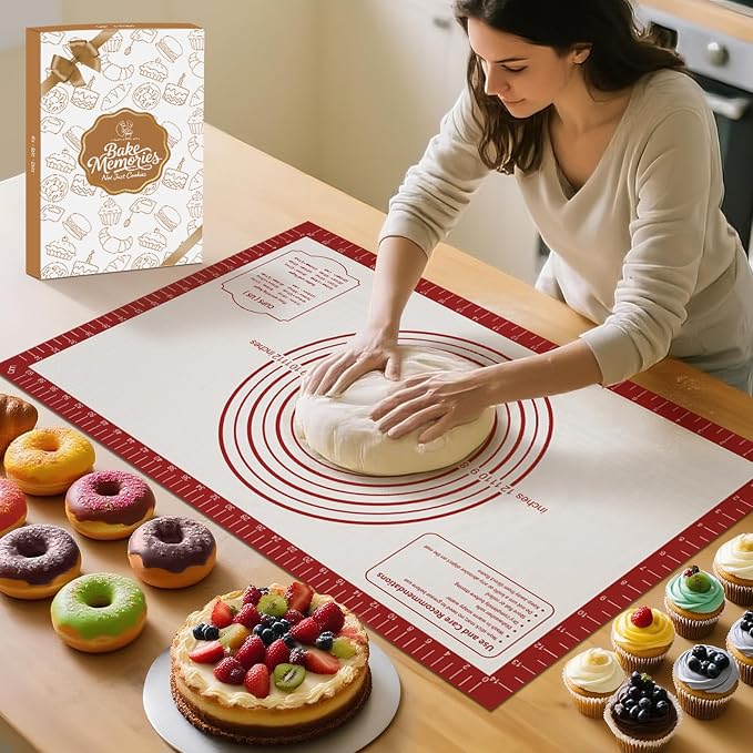 Non Stick Pastry Mat for Rolling Dough Fondant Pie Crust, Macaron Silicone by MimekitchenKitchenHelper