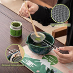 Clay&Fire Matcha Whisk Set，9 Pcs Ceramic Matcha Set, 15 OZ Matcha Bowl - Image 3
