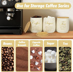 Coffee Tea Sugar Container Set of 3, Farmhouse Storage Containers Jars - Image 3