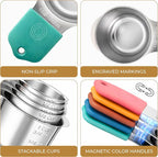 Magnetic Measuring Cups and Spoons Set, 13 Piece 304 Heavy Duty Stainless Steel - Image 5