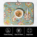 Boho Floral Kitchen Dish Drying Mat - Image 4