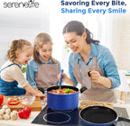 SereneLife 15-Pc Blue Nonstick Cookware Set, Heat-Resistant Pots & Pans Set - Image 7