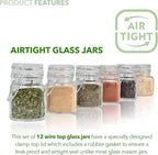 Small Square Glass Jars with Airtight Round Lids, Empty Spice Containers with - Image 2