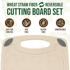 AXIOM CREATIONS 2-Piece Reversible Cutting Board Set Made from Natural Food - Image 3