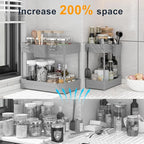 Sevenblue 2 Pack Under Sink Organizer, Under Bathroom Cabinet Organizer - Image 3