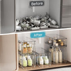 Vtopmart 6 Pack Clear Stackable Storage Drawers, Plastic Drawers - Image 5