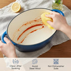 Oval Dutch Oven for Bread Baking, 4.5 Quart Non Stick Enameled Cast Iron Dutch - Image 7
