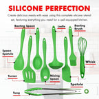 Chef Craft 9 Piece Green Premium Silicone Kitchen Tool Set - Image 4