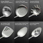 Izurok 18/10 Stainless Steel Kitchen Utensils Set, 6 Piece Cooking Utensils - Image 4