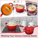 HaSteeL 3 QT Cast Iron Saucepan, Enamel dutch oven - Image 7