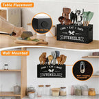 Large and Durable Wooden Kitchen Utensil Holder - Image 5