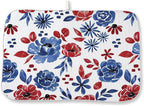Red Blue Floral Dish Drying Mat 18x24 Inch Vintage 4th of July Drying Mat by Sorktse